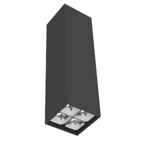 Светодиодный светильник VARTON DL-Box Reflect Multi 2x2 накладной 10 Вт 4000 К 80х80х300 мм RAL9005 черный муар кососвет